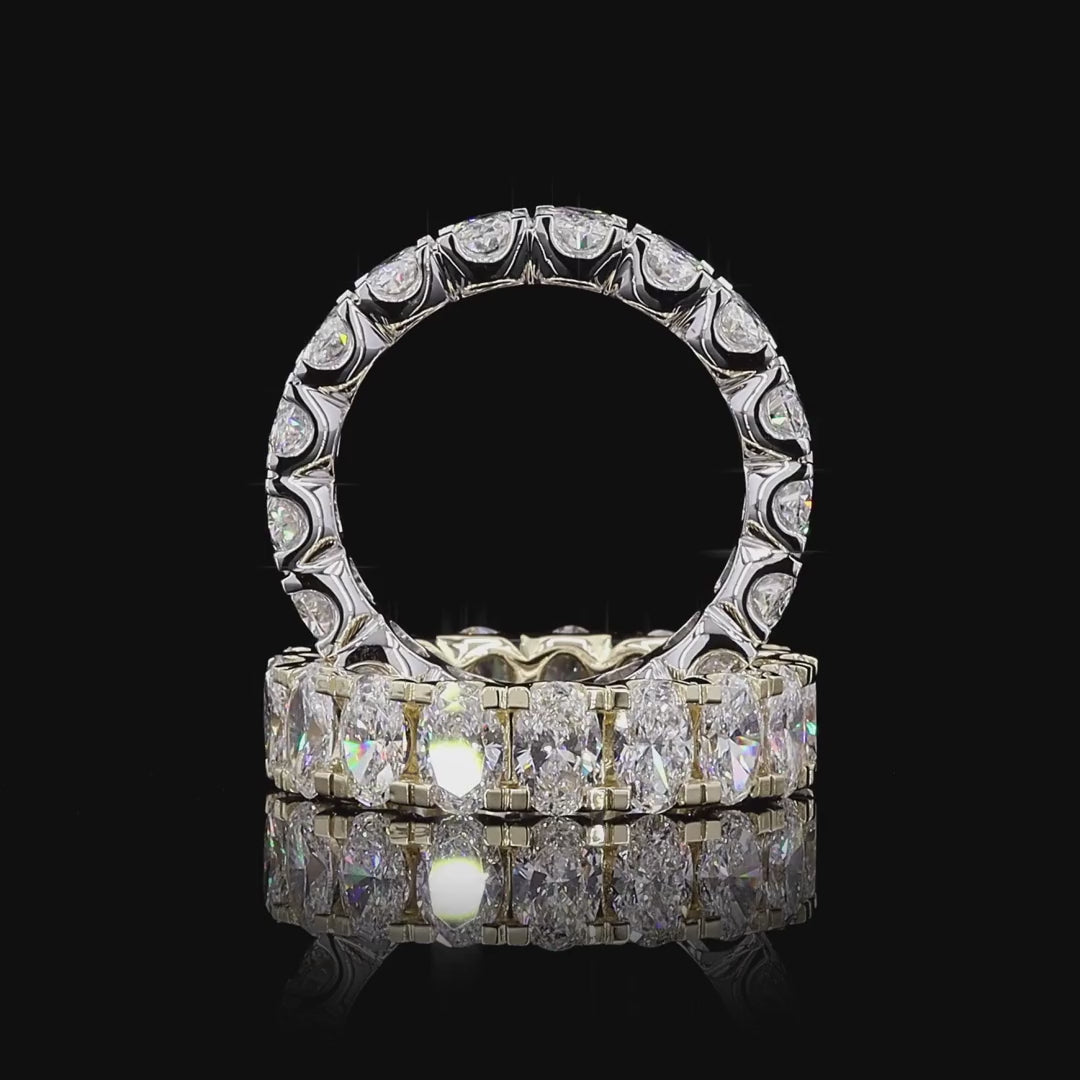 Oval Diamond Split Prong Classic Full Eternity Ring