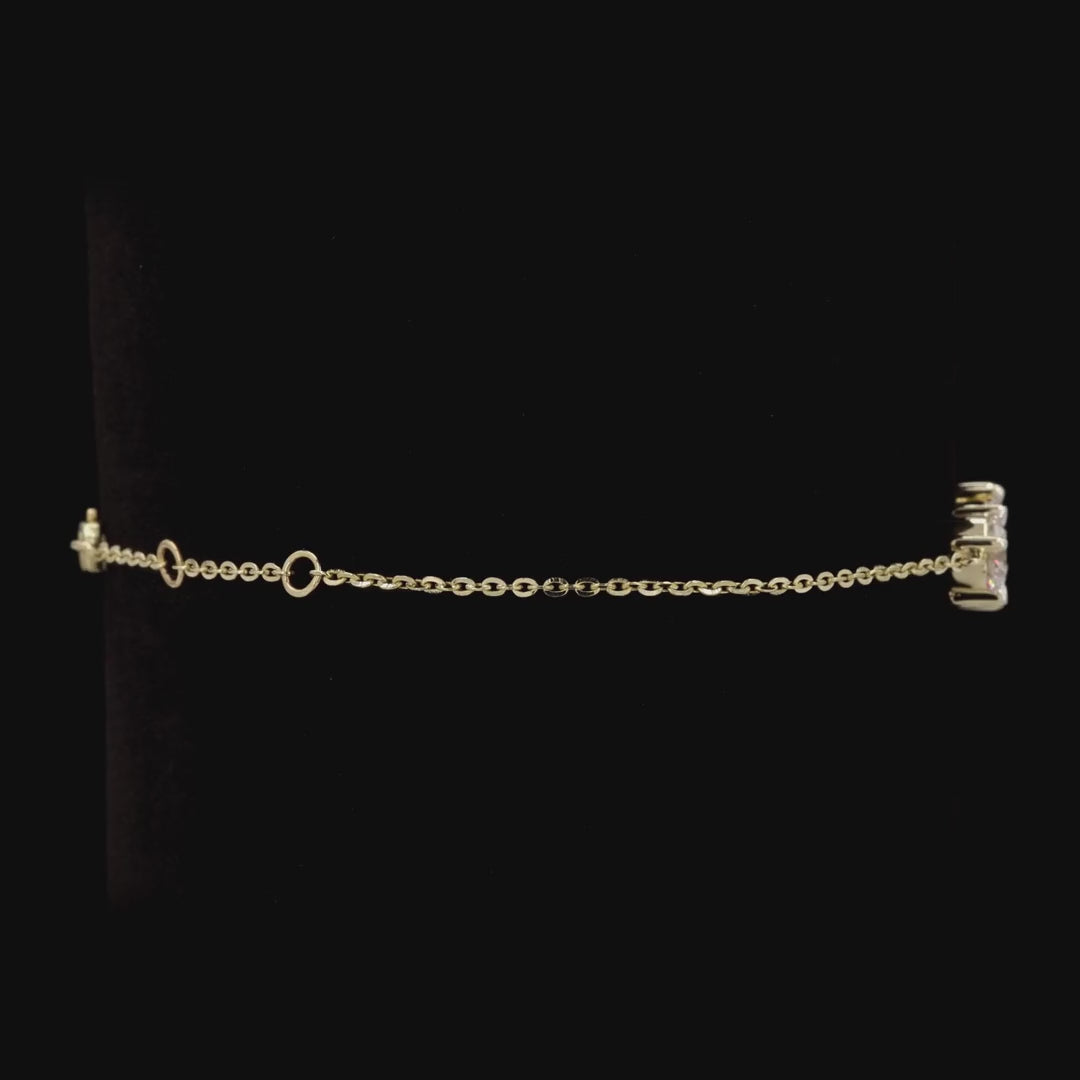 1.46 Carat Lab Diamond Chain Bracelets in 14K Gold