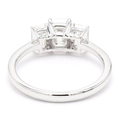 Three Stone Emerald Cut Engagement Ring  For Women, Crafted in14K Gold